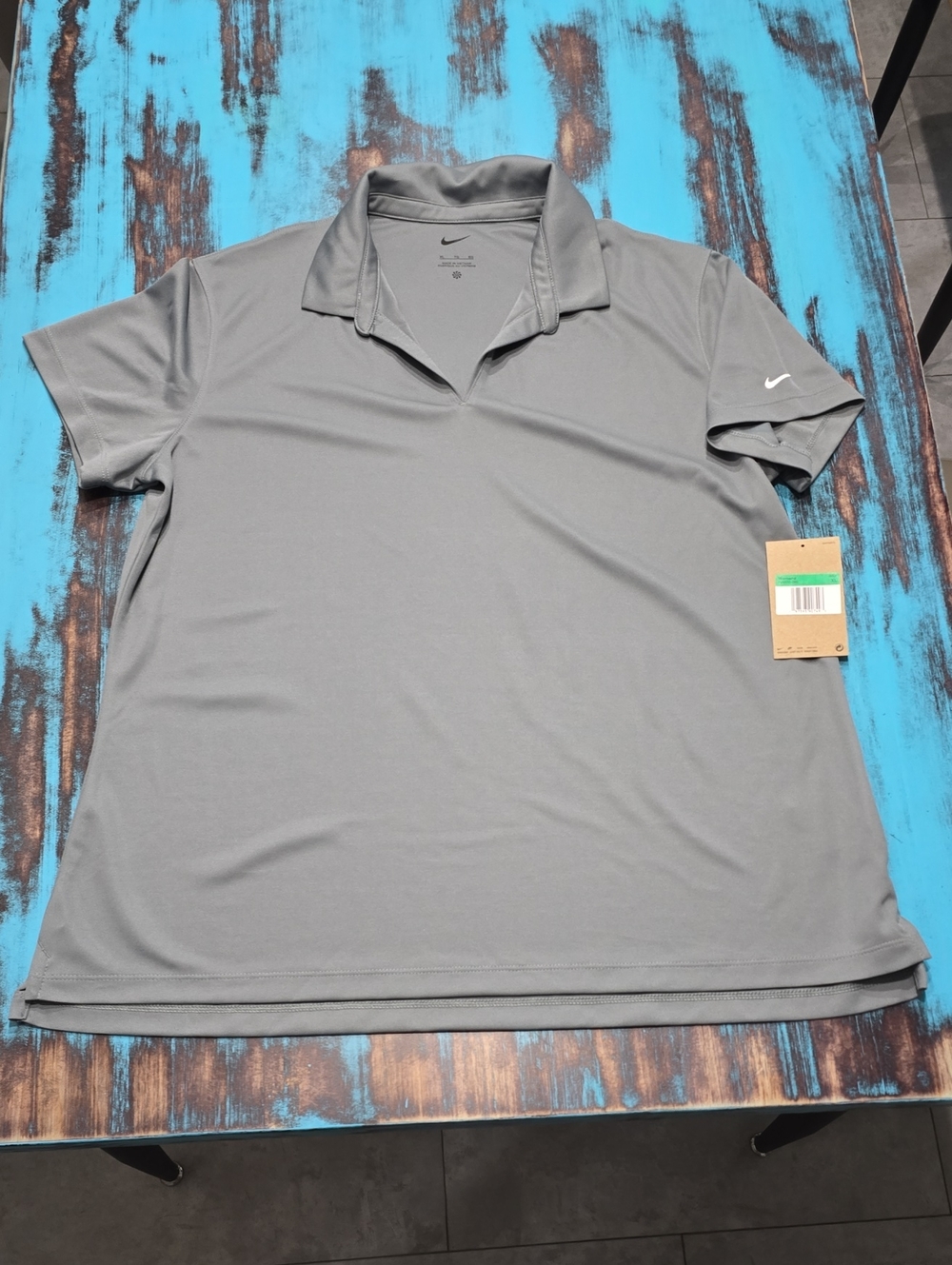 Nike Women's Gray Dri-FIT Polo Top
